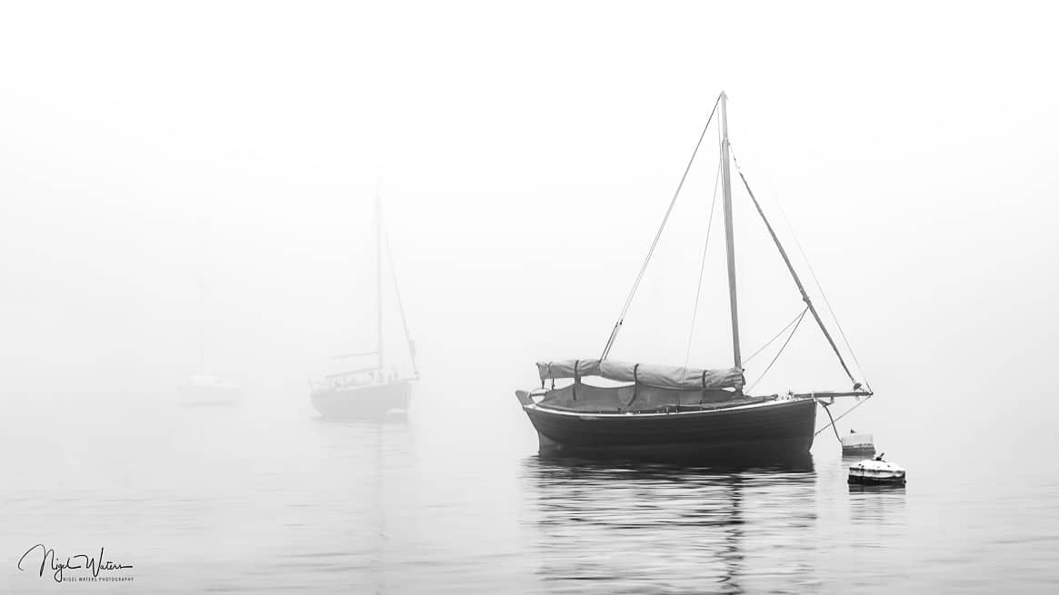 morning mist at Polruan Harbour in Cornwall
