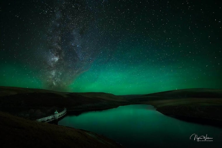 Milky Way with Astro glow over Elan Valley Wales