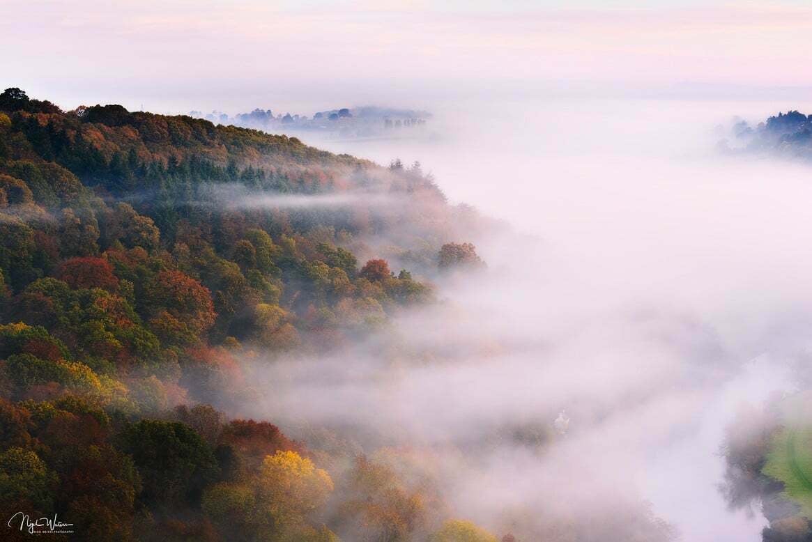 Symonds Yat with beautiful autumnal colours in the trees