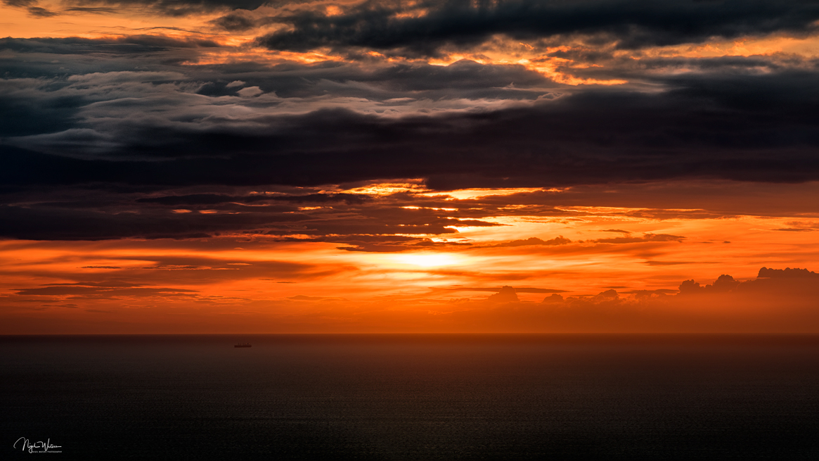 Stunning Ocean Sunset over Conwy in North Wales Snowdonia