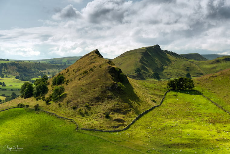 Dappled light on Chrome and Parkhouse Hills