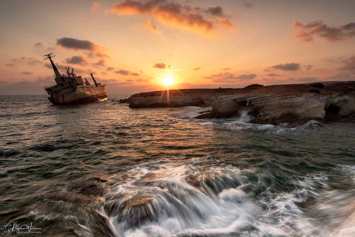 Edro III Shipwreck at sunset