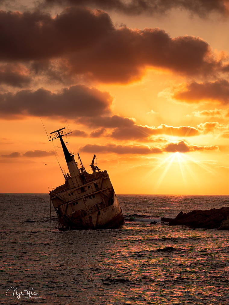 Edro III Shipwreck Sunset Peyia Cyprus
