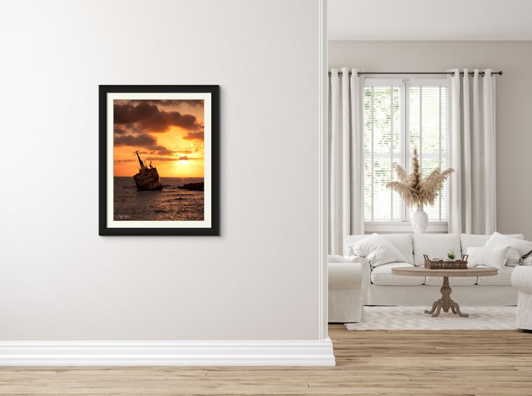 Edro III Shipwreck Sunset Fine Art Print by Nigel Waters Photography