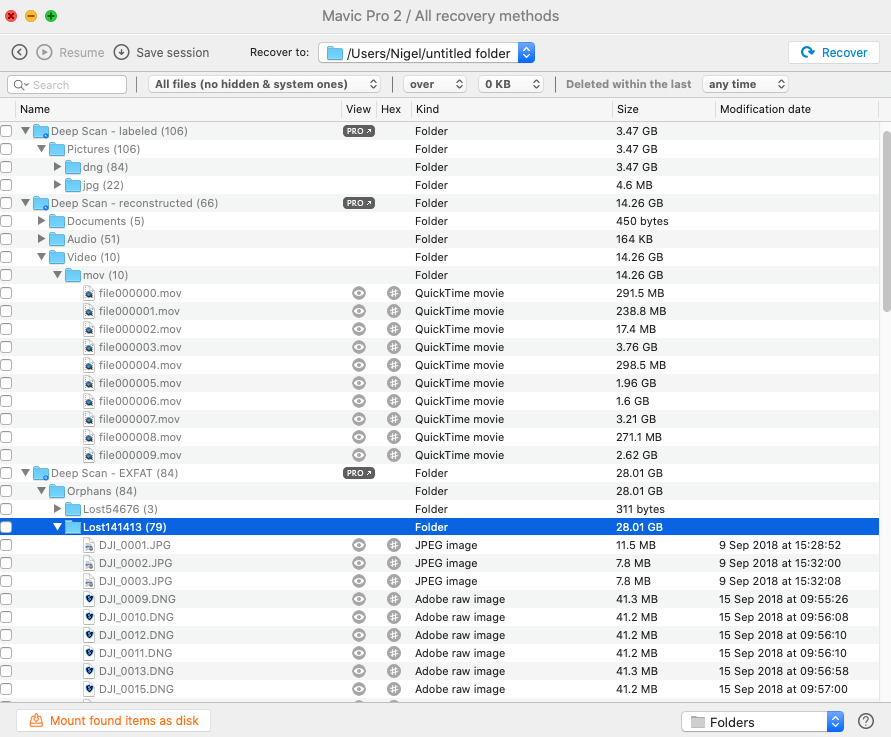 Disk Drill Micro SD Card Recovery Results