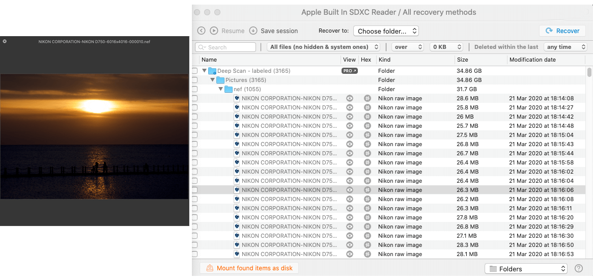 Disk Drill Recovery Results