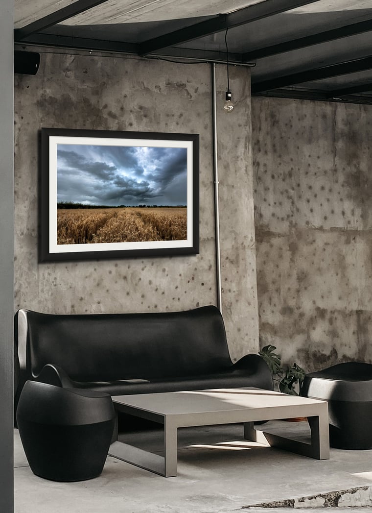 Tempestuous Fields Of Gold Framed Photography print