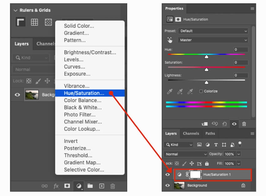 Hue and Saturation Layers