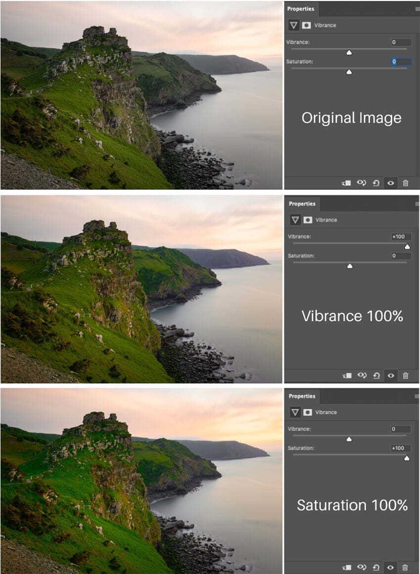 Difference between Vibrance vs Saturation