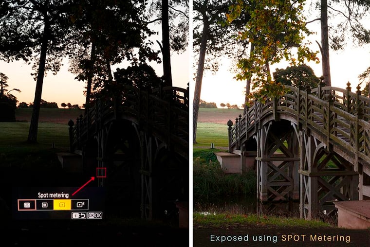 When to use spot metering