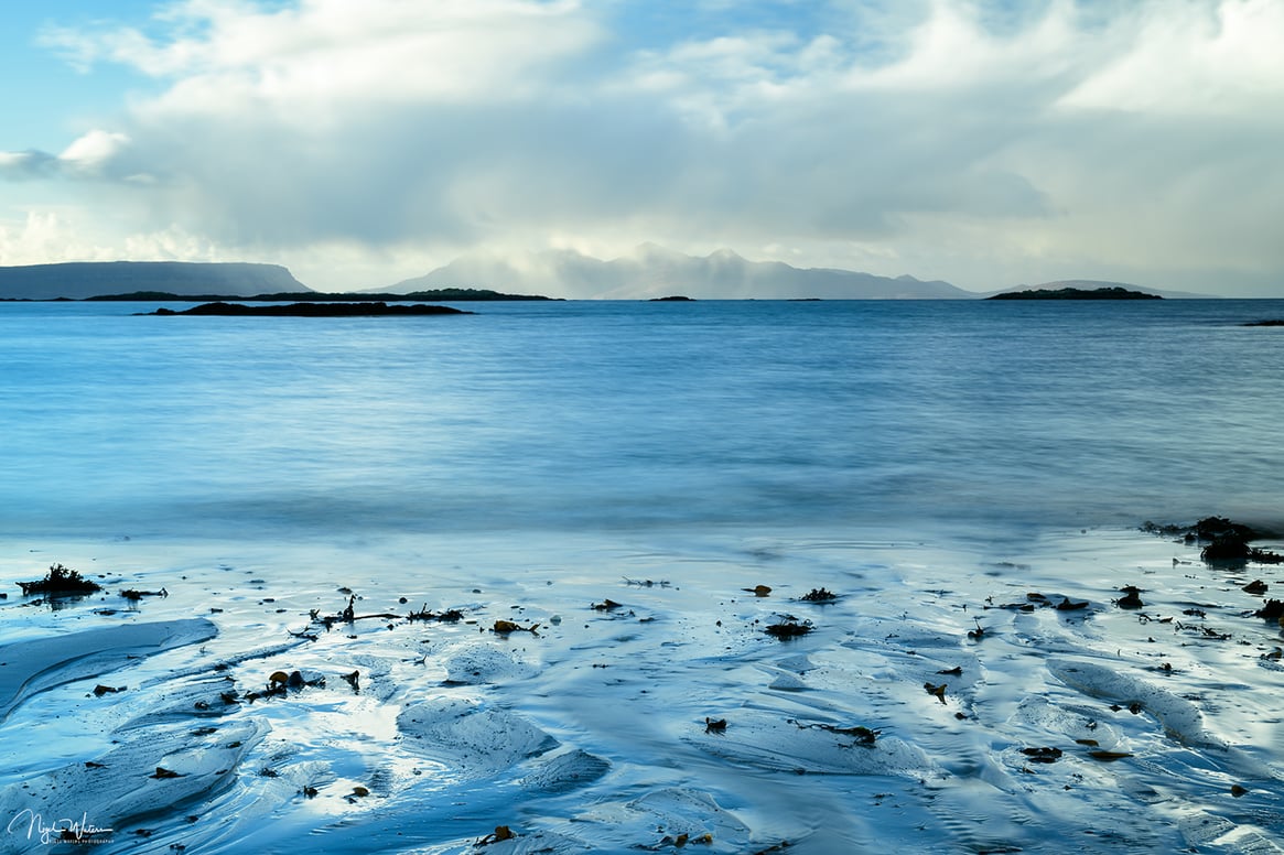 Signed Limited Edition Fine Art Seascape Print titled Winter Blues taken in the Winter Highlands Scotland.