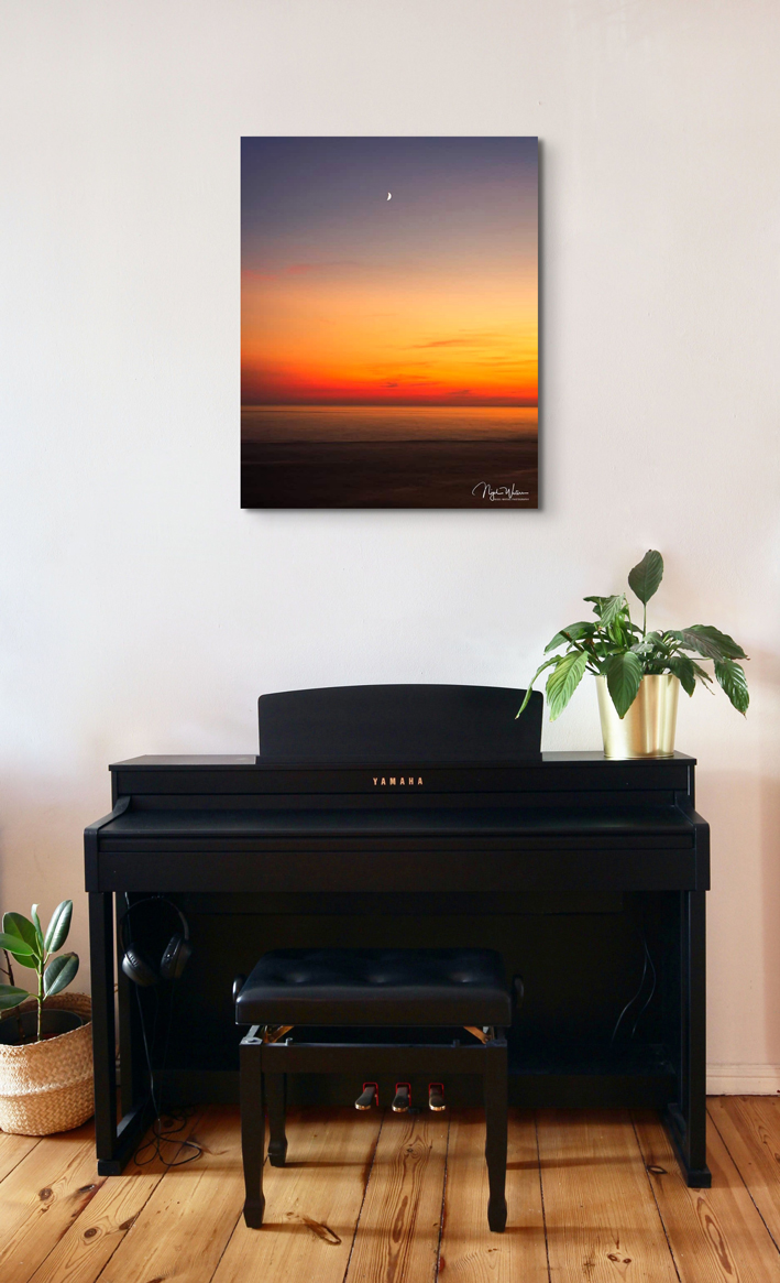Moon Ocean Sunset a Fine are photograph print by Nigel Waters Photography